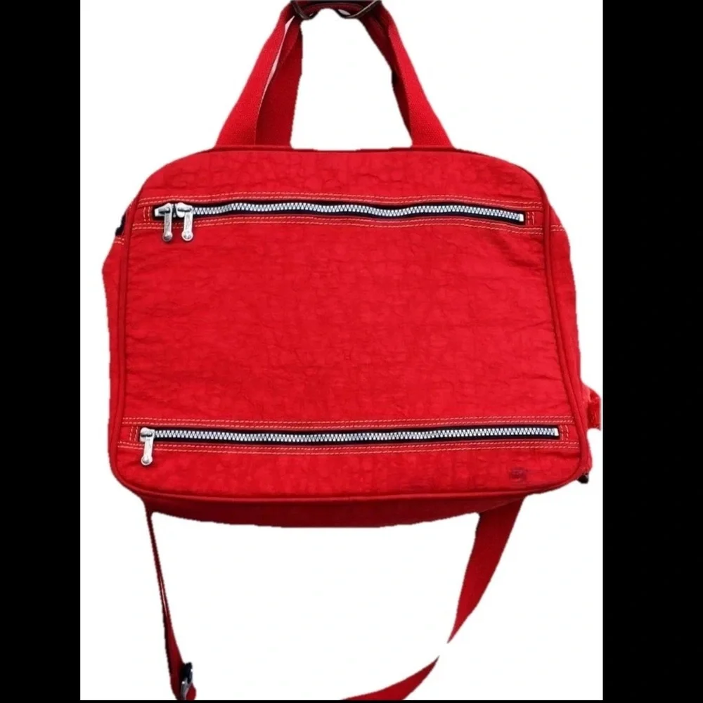 Kipling Vintage Private Transport Weekend Travel Messenger Bag - Red - Picture 2 of 14